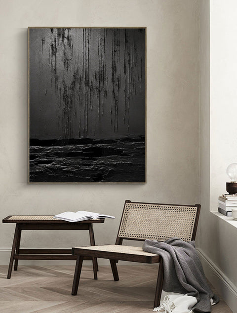 Black & White Abstract Painting #CXA 001 - Ins artcanvas