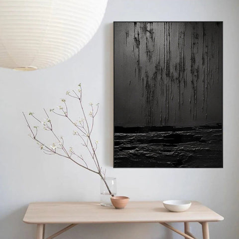 Black & White Abstract Painting #CXA 001 - Ins artcanvas