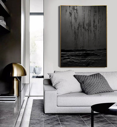 Black & White Abstract Painting #CXA 001 - Ins artcanvas