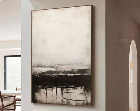 Black & White Abstract Painting #CXA 018 - Ins artcanvas