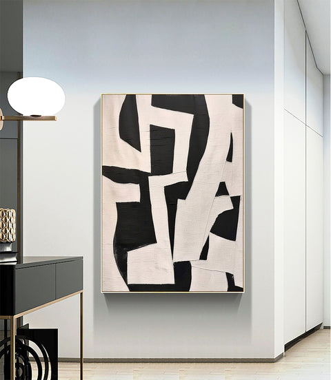 Black & White Abstract Painting #LL 002