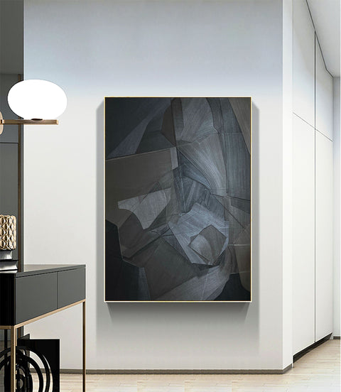 Black & White Abstract Painting #CXA 015 - Ins artcanvas