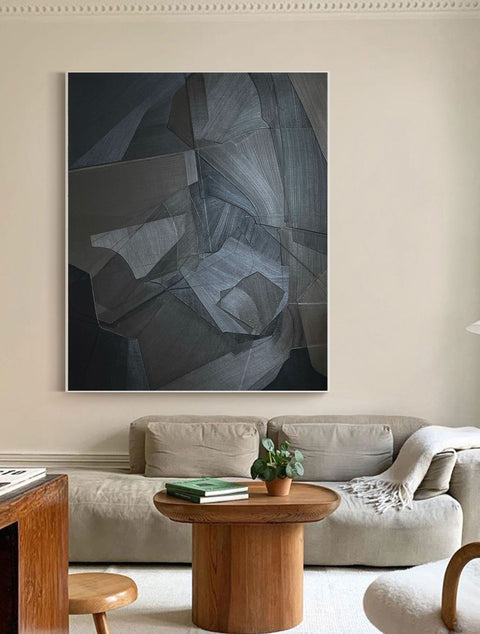 Black & White Abstract Painting #CXA 015 - Ins artcanvas