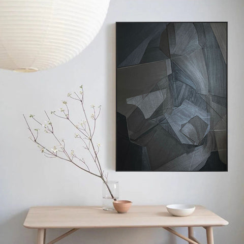 Black & White Abstract Painting #CXA 015 - Ins artcanvas