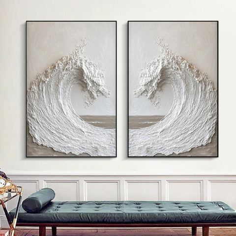 Abstract Ocean Wall Art - Textured Large Wall Art SET OF 2 #OS 082 - Ins artcanvas