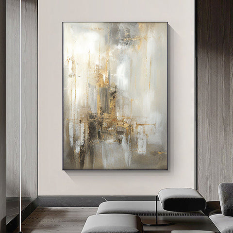 Beige & Brown Abstract Painting #CXA 006 - Ins artcanvas