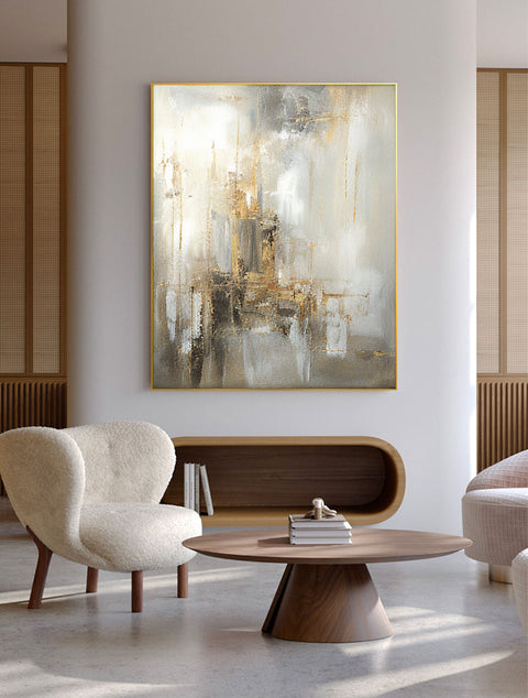 Beige & Brown Abstract Painting #CXA 006 - Ins artcanvas