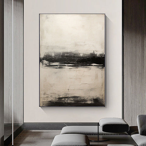 Black & White Abstract Painting #CXA 014 - Ins artcanvas