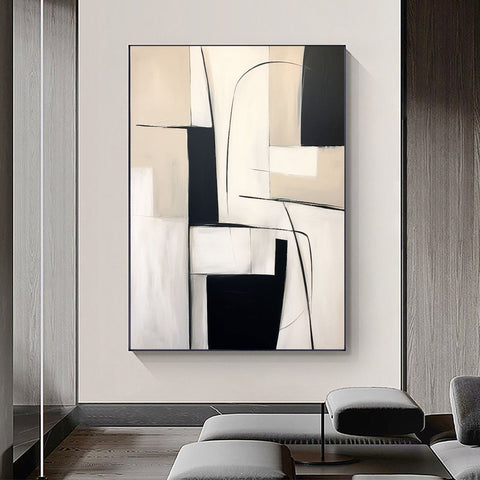 Black & White Abstract Painting #CXA 017 - Ins artcanvas