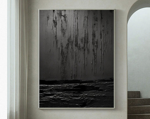 Black & White Abstract Painting #CXA 001 - Ins artcanvas