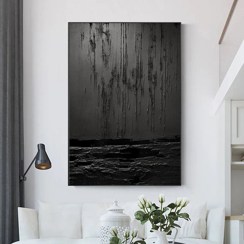 Black & White Abstract Painting #CXA 001 - Ins artcanvas