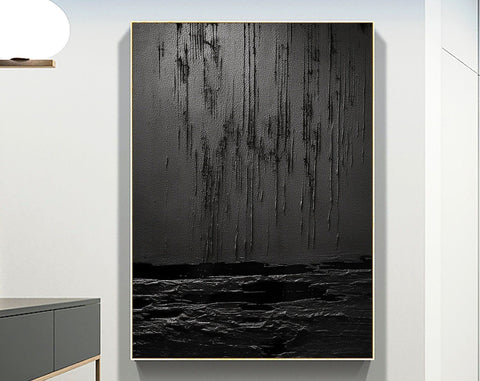 Black & White Abstract Painting #CXA 001 - Ins artcanvas