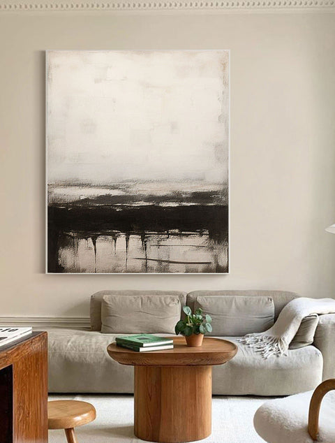 Black & White Abstract Painting #CXA 018 - Ins artcanvas