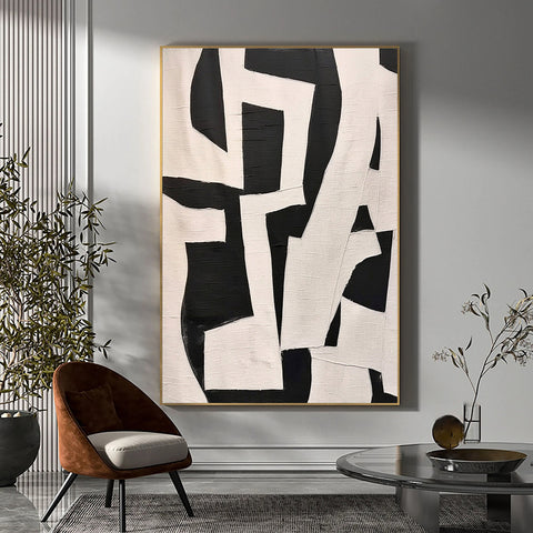 Black & White Abstract Painting #LL 002