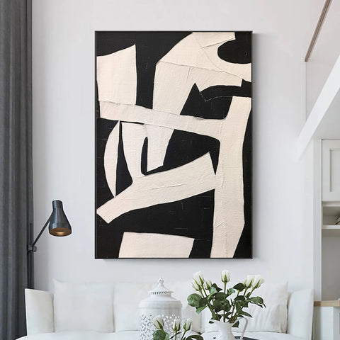 Black & White Abstract Painting #LL 003