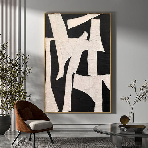 Black & White Abstract Painting #LL 004