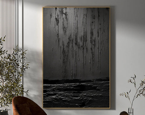 Black & White Abstract Painting #CXA 001 - Ins artcanvas