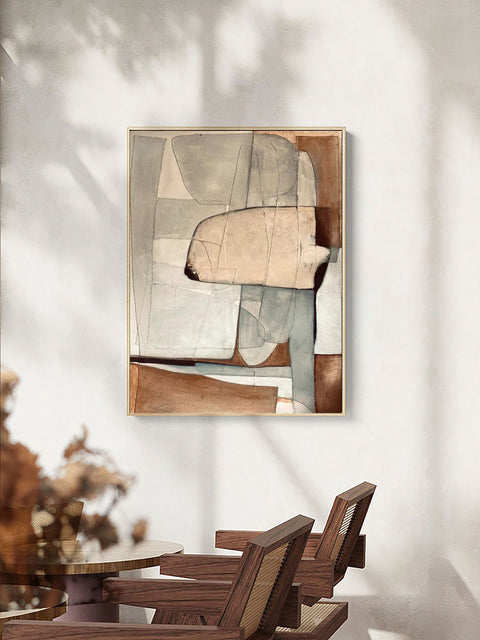 Beige & Brown Abstract Painting #CXA 004 - Ins artcanvas