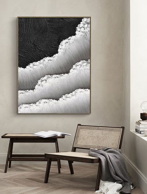 Black & White Abstract Painting #LL 006