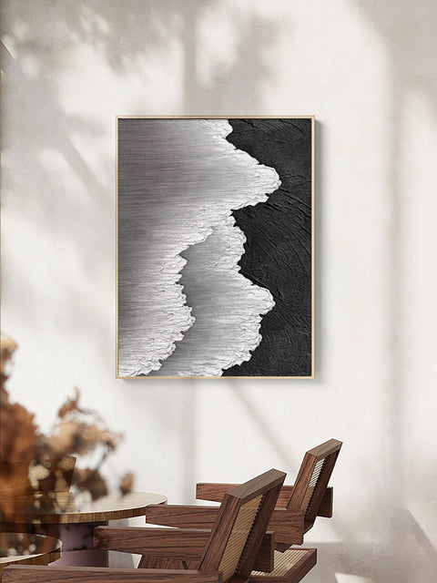 Black & White Abstract Painting #CXA 004 - Ins artcanvas