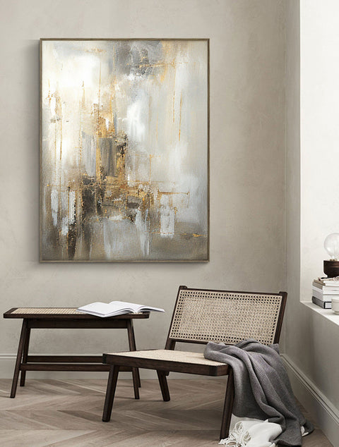 Beige & Brown Abstract Painting #CXA 006 - Ins artcanvas