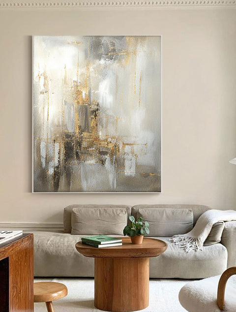 Beige & Brown Abstract Painting #CXA 006 - Ins artcanvas