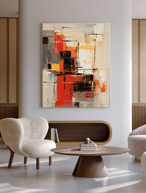 Beige & Brown Abstract Painting #CXA 007 - Ins artcanvas