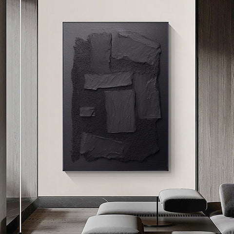 Black & White Abstract Painting #CXA 005 - Ins artcanvas