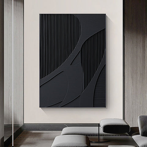 Black & White Abstract Painting #CXA 006 - Ins artcanvas