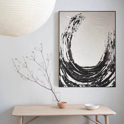 Black & White Abstract Painting #LL 008