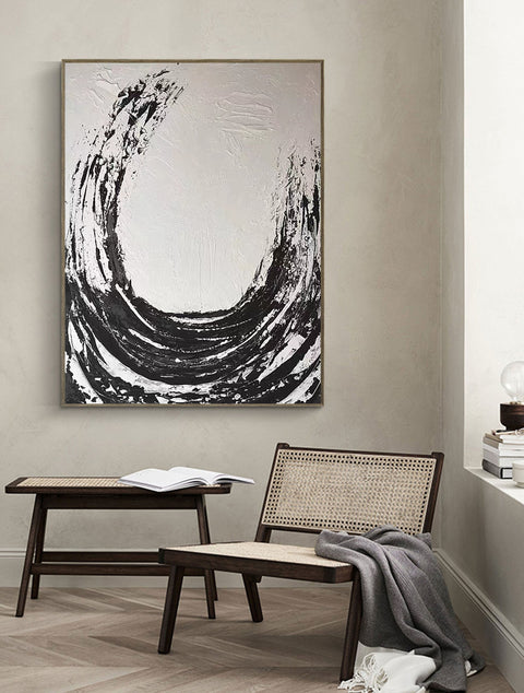 Black & White Abstract Painting #LL 008