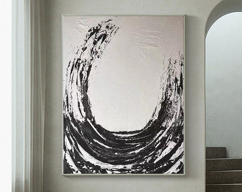 Black & White Abstract Painting #LL 008