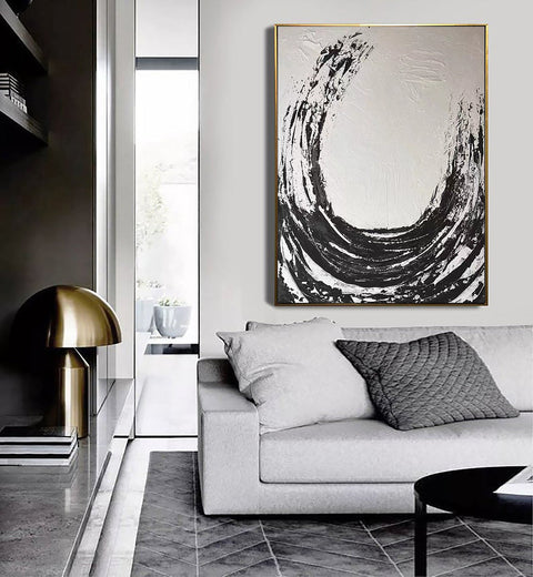 Black & White Abstract Painting #LL 008