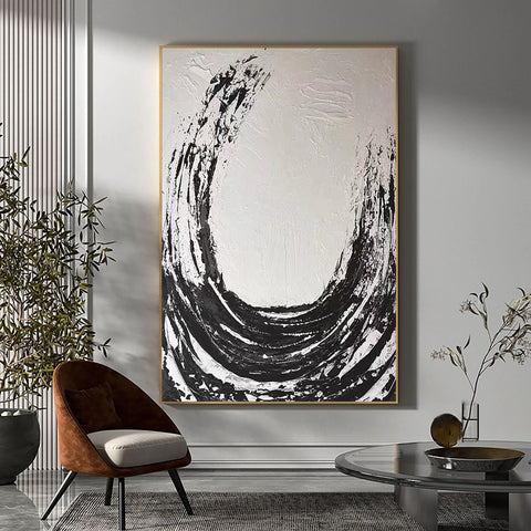 Black & White Abstract Painting #LL 008