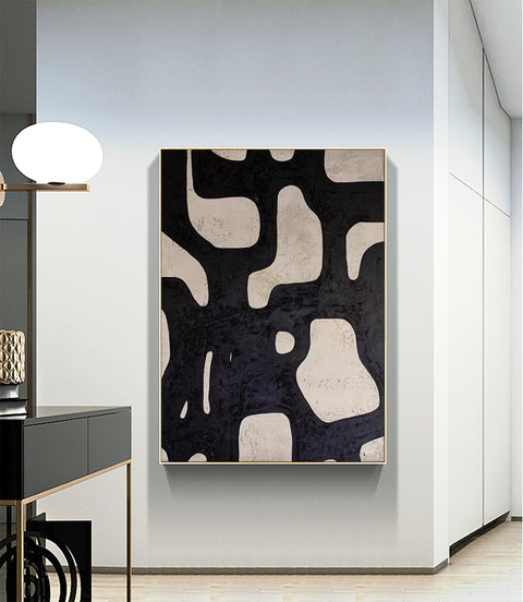 Black & White Abstract Painting #CXA 013 - Ins artcanvas