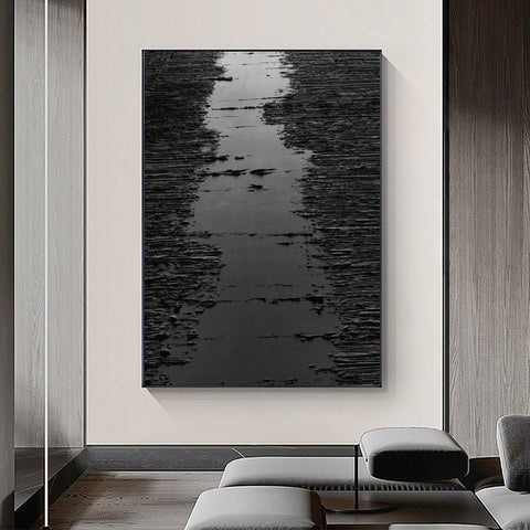 Black & White Abstract Painting #CXA 003 - Ins artcanvas