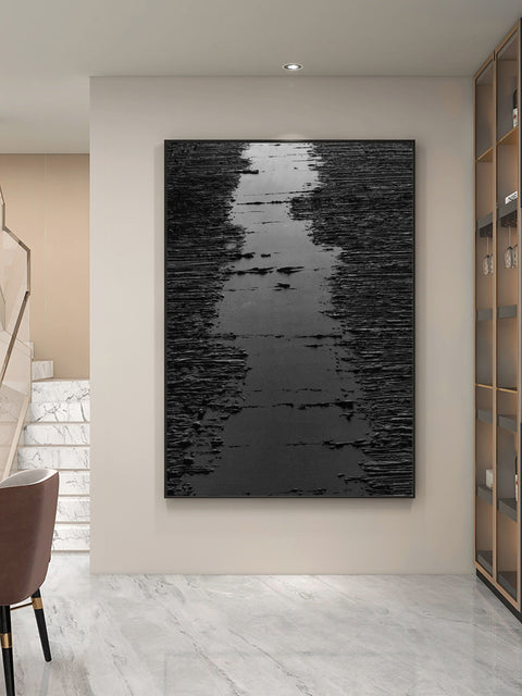 Black & White Abstract Painting #CXA 003 - Ins artcanvas