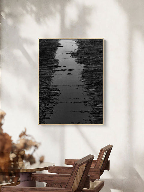 Black & White Abstract Painting #CXA 003 - Ins artcanvas