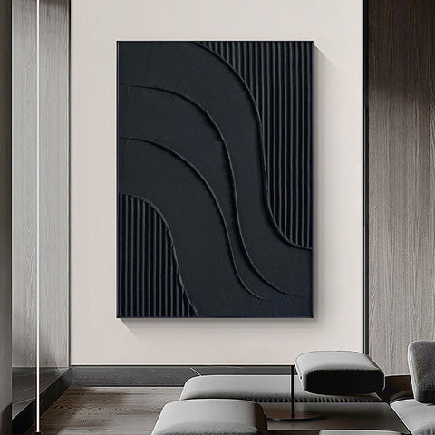 Black & White Abstract Painting #CXA 002 - Ins artcanvas