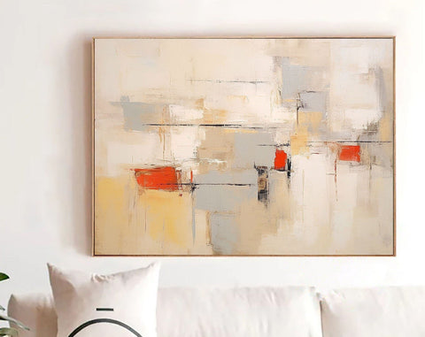 Beige & Brown Abstract Painting #CXA 014 - Ins artcanvas