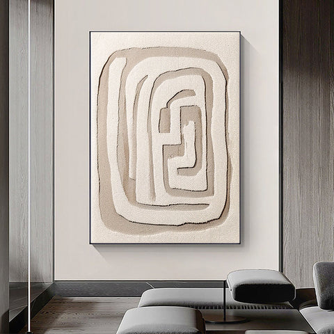 Beige & Brown Abstract Painting #CXA 015 - Ins artcanvas