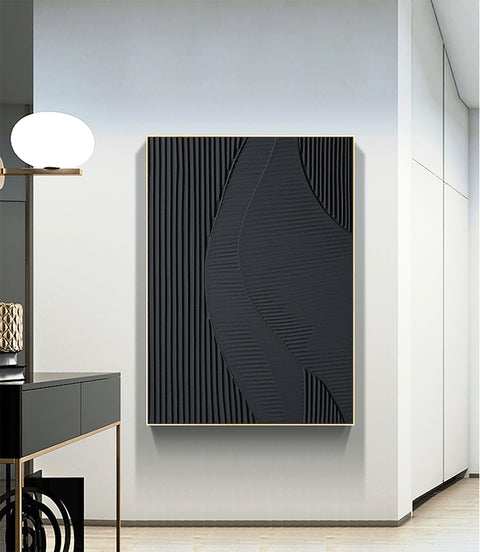 Black & White Abstract Painting #CXA 008 - Ins artcanvas