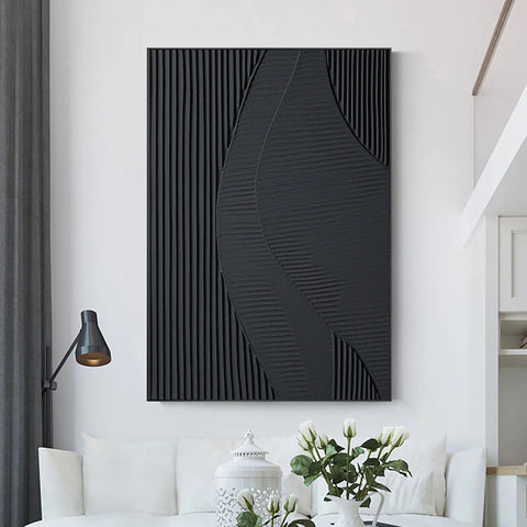 Black & White Abstract Painting #CXA 008 - Ins artcanvas