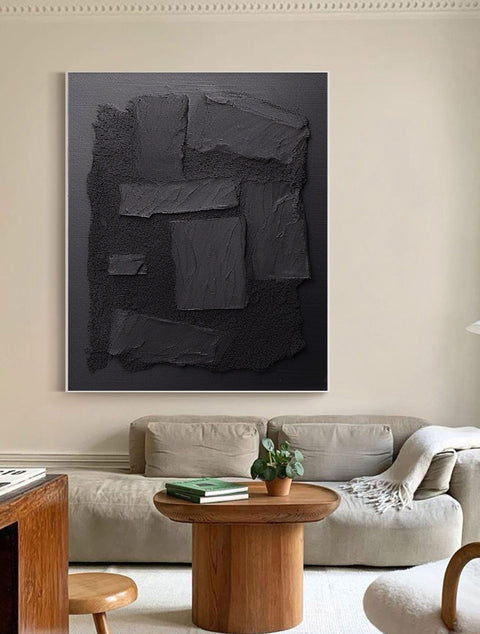 Black & White Abstract Painting #CXA 005 - Ins artcanvas