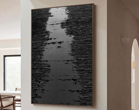 Black & White Abstract Painting #CXA 003 - Ins artcanvas