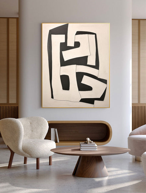 Beige & Brown Abstract Painting #CXA 001 - Ins artcanvas