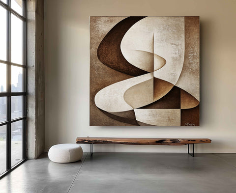 Abstract Modern Beige Painting #BBA 044 - Ins artcanvas