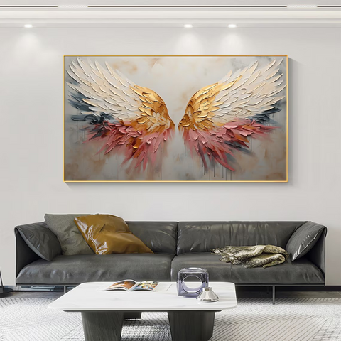 3D Angel Wing Abstract Wall Art in Soft Tones #BGA 022 - Ins artcanvas