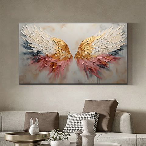 3D Angel Wing Abstract Wall Art in Soft Tones #BGA 022 - Ins artcanvas