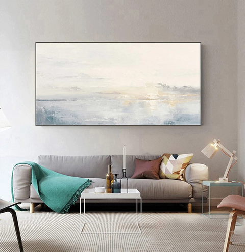 Light Blue Ocean Landscape Wall Art #BGA 009